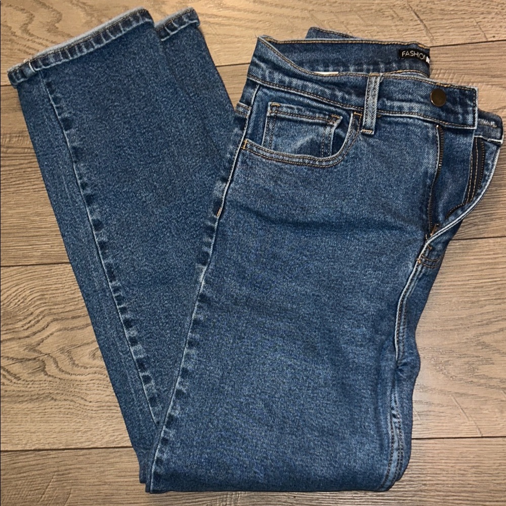 Fashion Nova High Rise Dark Blue Jeans